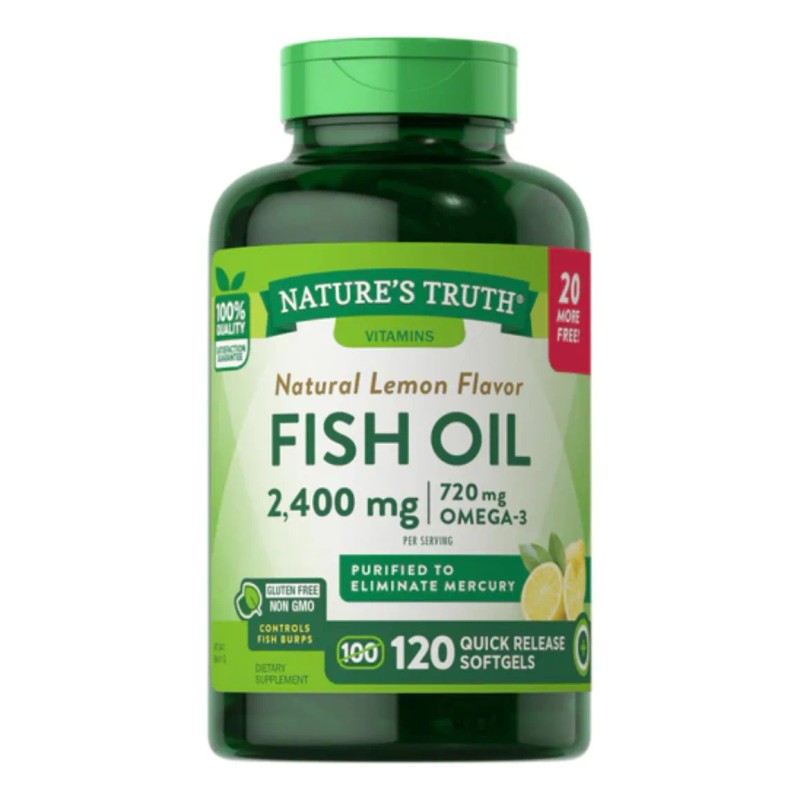 Omega 3 Cápsulas Nature's Truth 2400mg 120 Cáps Aceite de