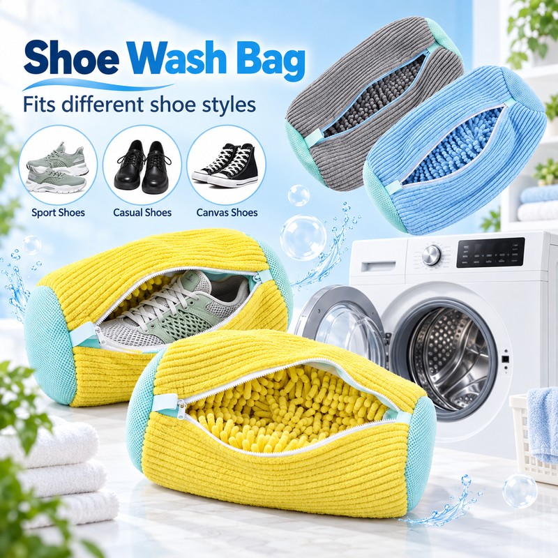 Mesh Shoe Wash Bag for Sneakers – Reusable Tear-Resistant Zipper
