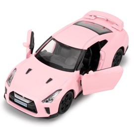 BGHSCA 1:36 Scale Nissan GTR R35 Diecast Supercar Car Models Toy, Zinc Alloy Pull Back Vehicles Nissan GTR Toy Cars for Boys Girls Gift (Pink)