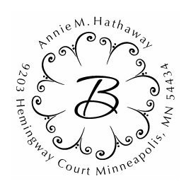 Maxstamp C-43 Round Monogram Self-Inking Address Stamp