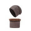 wellwise Warm Knit Beanie Hat Scarf Set, Winter Slouchy Skull