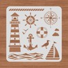 BENECREAT Lighthouse PET Plastic Drawing Templates 11.8x11.8 Inch Compass Anchor