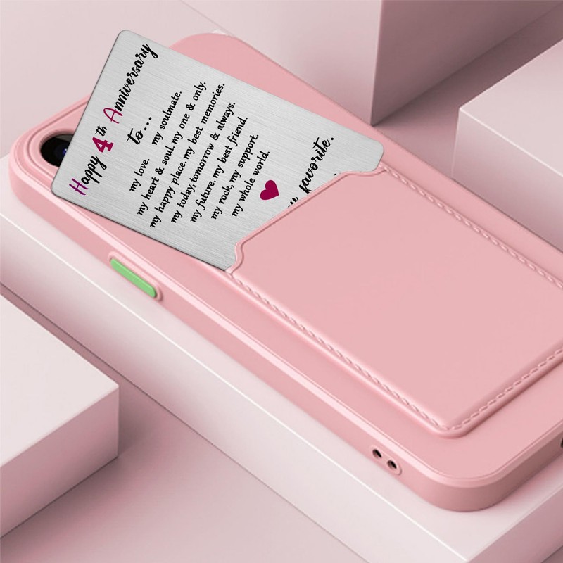Viayen 4 Year Anniversary Card for Men Women Him Her-