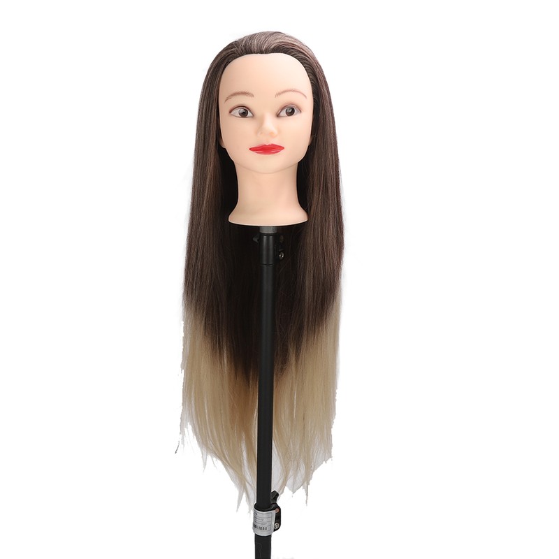 Training Head Long Soft Hair Hairdressing Styling Mannequin Head Hat