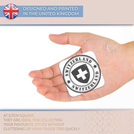 Destination Vinyl ltd Fridge Magnet bw - Switzerland Flag Travel Swiss Ski Resort #40186