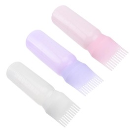 3pcs Small Containers Applicator Bottle with Comb Oil Bottles for Hair Squeeze Bottle for Hair Scalp Bottle Hair Dye Bottle Applicator Hair Dye Squeeze Bottle Shampoo Bottle Major