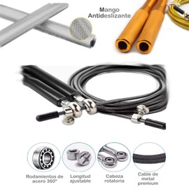 InnoTi Skipping Rope Adult Fitness - With or Without Ballast - Speedrope Rope Skipping Crossfit for Boxing - Non-Slip Lightweight Aluminium Handles for Double Unders (Silver)