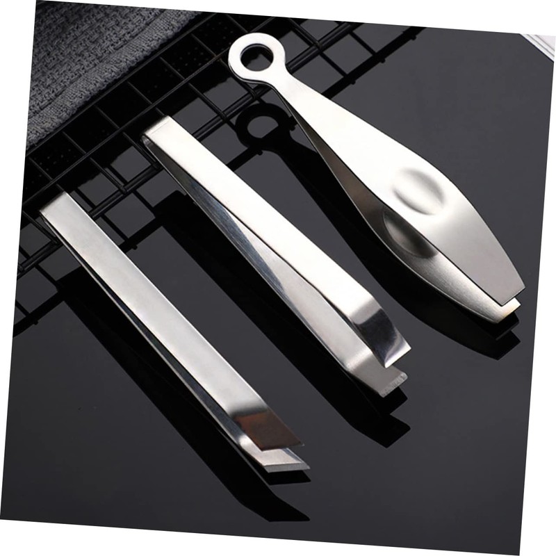 Healeved 3pcs Poultry Hair Removal Forceps Precision Grip Tweezers Set
