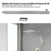 NPT1/2 Wall Mounted Shower Arm Brushed Concealed Stainless Steel Shower