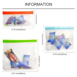 9 Pieces of Reusable Freezer Bags, Peva Reusable Food Storage Bags is Suitable for Fruits and Fruits and Fruits, Salt -cured Meat (3 Sizes)