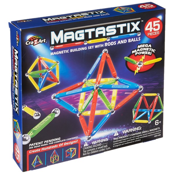 Cra-Z-Art Magtastix Balls & Rods Building Kit (45 Piece) (Package may vary)