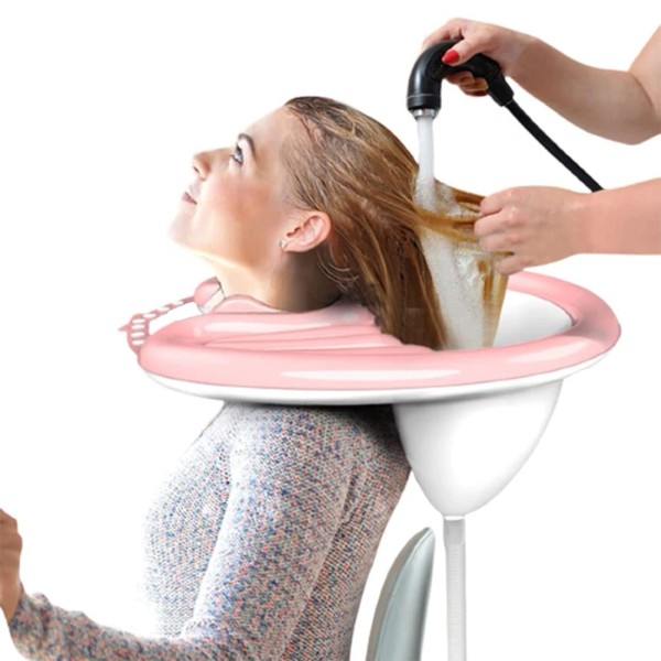Peaoop Inflatable Shampoo Bowl, Portable Hair Washing Tray for Bedside