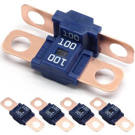 Opfiue 6 PCS AMI/Midi Fuse,100 Amp High Current, Bolt-on,Fuse for Cars Trucks Construction Vehicles Caravans Agricultural Machinery Passenger Cars Electrocar Golf Cart Motorhome