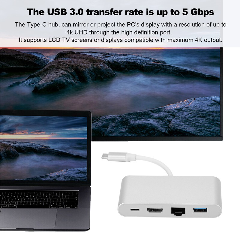 4 in 1 TypeC Adapter TypeC to USB Port HDMI