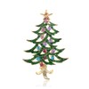 QUKE Zircon Crystal Rhinestone Green Christmas Tree Brooch Pin for
