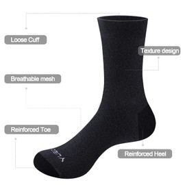 YUEDGE Womens Basic White Breathable Cotton Socks Lightweight Thin Tall Casual Dress Socks for Women Ladies Girls 4-7, Multipack, 5 Pairs