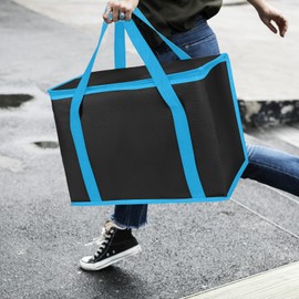 musbus 2-Pack extra Insulated Grocery shopping bag, large Green leaf, kitchen foldable reusable bags groceries,Sturdy zipper,Collapsible,tote,cooler,for transport women,Durable carrier