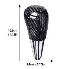 nuoozy Genuine Carbon Fiber Gear Shift Knob Cover Compatible with Toyota RAV4 Camry Corolla Highlander Manual Transmission Shift Lever Knob Head Vehicle Modified Replacement Parts Black