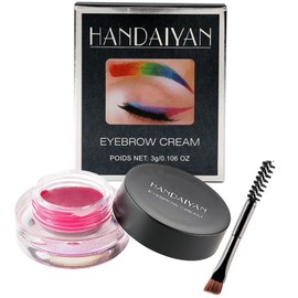 Augenbrauen Pomade, wasserdichtes Augenbrauen-Gel, Augenbrauen-Pomade mit Pinsel, langanhaltend, für dichte und natürlich aussehende Augenbrauen-Rosa