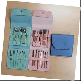 etc [Stationery/Office] 12-Piece Set Nail Clippers Nail Care Tools Nail Trimming Pouch Includes 2 Pieces - Blue / [문구/오피스] 12p세트 손톱깎이 네일케어도구 손톱정리 파우치포함 2매 - 블루