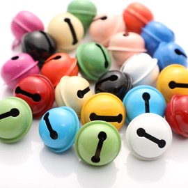 Bells for Crafts, 22 mm, Vaktop Metal Bells, Colourful, Pack of 24 Bells with Eyelets, for Crafts, Jewellery, Festival Decoration, Pet Bells (12 Colours)