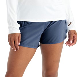 Free Fly Women's Lined Breeze Short - Moisture-Wicking Active Shorts with Sun Protection UPF 50+ and Bamboo Viscose Liner - Blue Dusk II, Medium
