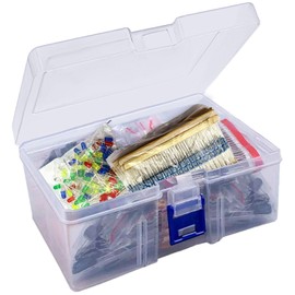 DaFuRui Electronic Component Assortment Kit，Total 1775PCS Metal Film Resistors，Variable Resistors，Ceramic Capacitor，Electrolytic Capacitor，Diode，Transistor，LED，Tactile Switch Compatible with Arduino