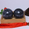 5,1 cm Baoding Bolas Gris Oscuro Mármol bola de piedra chino
