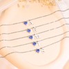 Tibond Silver Initial Necklace for Women Girls, Dainty Blue Heart