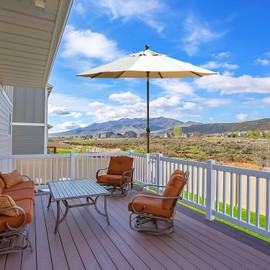 KINGSHANHAI 304 Stainless Steel Umbrella Holder for Deck Railing, Heavy-Duty Patio Umbrella Mount, Easy Installation Adjustable Outdoor Umbrellas Base(Grille, White)