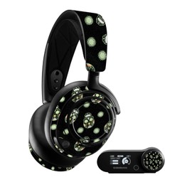 MightySkins Glossy Glitter Skin Compatible with SteelSeries Arctis Nova Pro - Nighttime Skulls | Protective, Durable High-Gloss Glitter Finish | Easy to Apply and Change Styles | Made in The USA