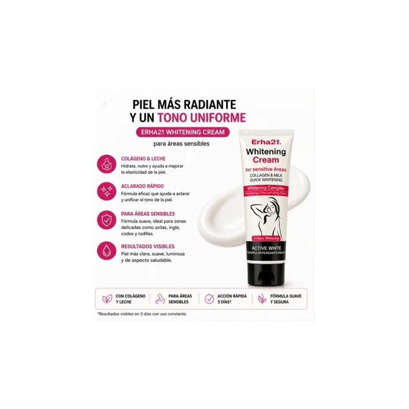 Kit 3 Cremas Aclarantes Axilas Codos Y Zonas Íntimas Erha21