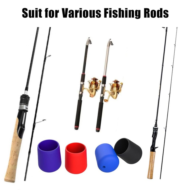 4Pcs Fishing Rod Butt Caps,Dia 0.87in / 22mm Silicone Rod