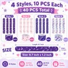 40 PCS Kpop Style Slap Bracelets for Kids, Bulk Wristbands