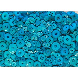 celloexpress Teal Buttons - 20mm-30mm - Mixed Sizes and Colours of Various Buttons for Sewing and Crafting - Pack of 25g
