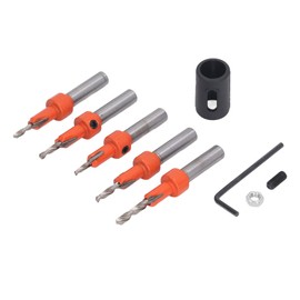 Juego de Brocas para Avellanador, 5 Piezas de Brocas para Avellanador de Madera de Tamaño Estándar, Especificaciones Múltiples para Tablero Compuesto