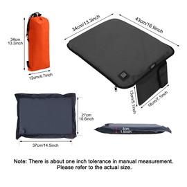 MYDAYS OUTDOOR Portable Seat Cushion Outdoor,Stadium Seats for Bleachers,(No Power Bank) Waterproof Seat Pad Great for Camping, Fishing, Office Chair (Black)