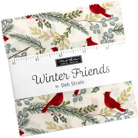 Winter Friends Charm Pack by Deb Strain; 42-5-inch Precut Fabric Quilt Squares
