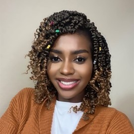 Passion Twist Hair 10 inch 8 packs Pretwisted Passion Twist Crochet Hair Pre-Looped Crochet Hair YDDM Passion Twist Braids Crochet Short Passion Twist Hair pretwisted Hair Extension (10 Inch, T1B/27)