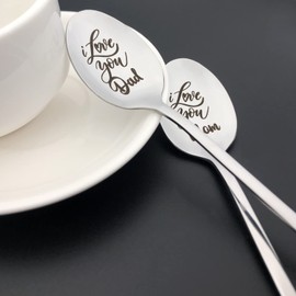 Mom and Dad Gifts I Love You Mom I Love You Dad Spoon Gifts for Parents Christmas Birthday Gifts Mothers Day Fathers Day Gift Anniversary Present for Parents