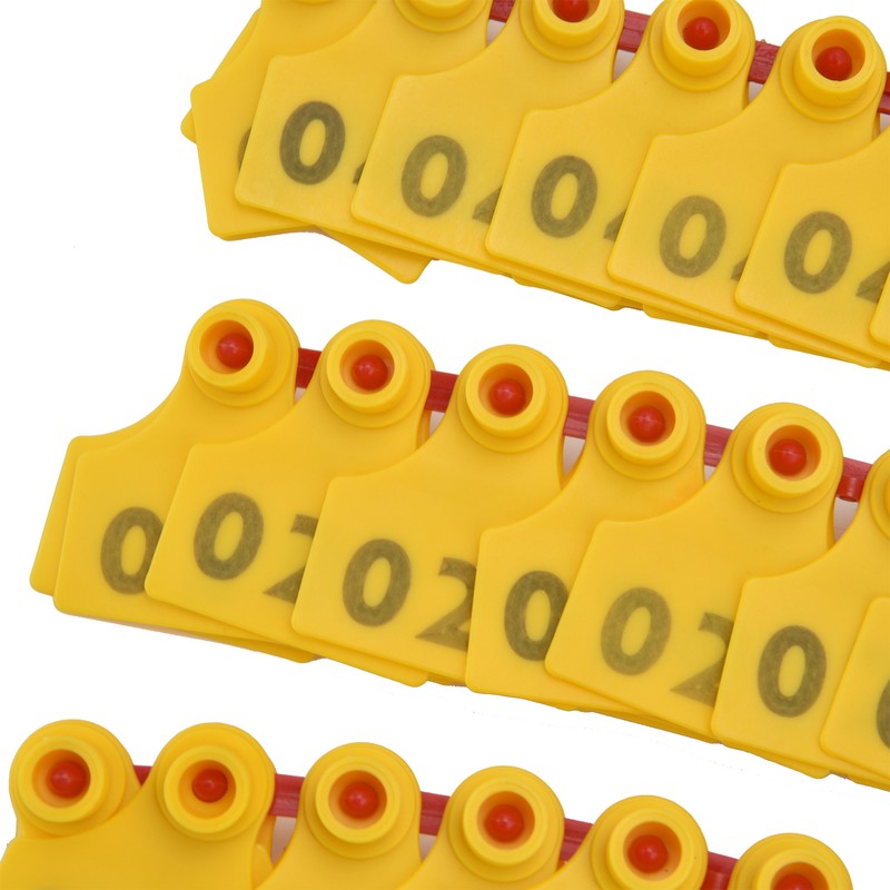 100Pcs TPU Pig Cow Ear Tag with Number 001‑100 Ear