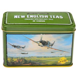 New English Teas Vintage Supermarine Spitfire Tea Tin with 40 English Breakfast Teabags