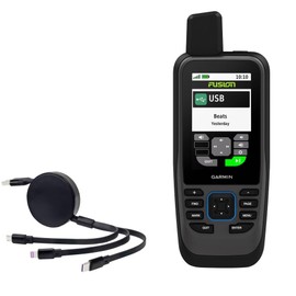 BoxWave Cable Compatible with Garmin GPSMAP 86sc - AllCharge PD miniSync (100W), Retractable High-Speed Charging Portable USB Cable - Jet Black