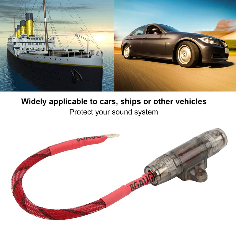 Sound Fuse Cable 8GA O Ring Terminal Copper Core Safe