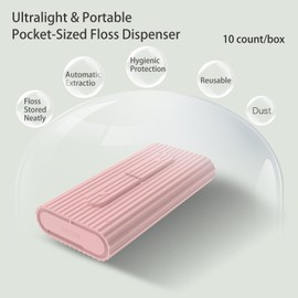 2 Pcs Travel Mini Refillable Dental Flossers Case,with 10 Count Floss Picks Organizer,Pocket Floss for Traveling and Outgoing,Best Dental Tools for Teeth Clean(White,2Pcs)