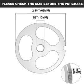 BOLEXINO #12 Stainless Steel Meat Grinder Stuffing Plate, 3 Big Hole Heavy Duty Sausage Stuffer Plate For Stuffed Sausage & Coarse Grinding