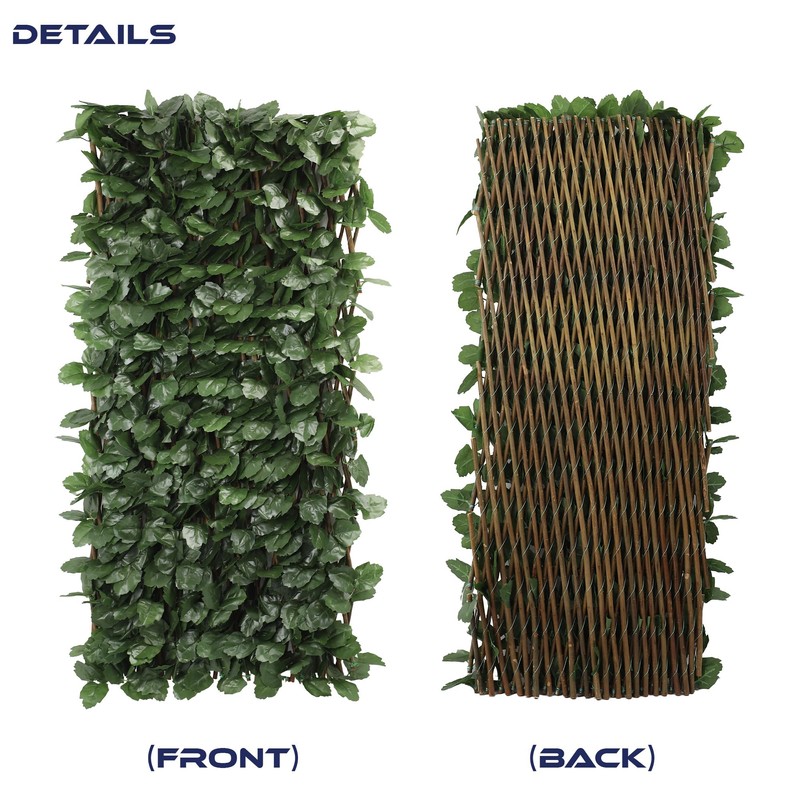 Windscreen4less Artificial Expandable Ivy Leaf Faux Leaves Privacy Fence Screen
