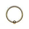 PiercedOff Titanium Gold Tone PVD Fixed Ball Bendable Cut Ring