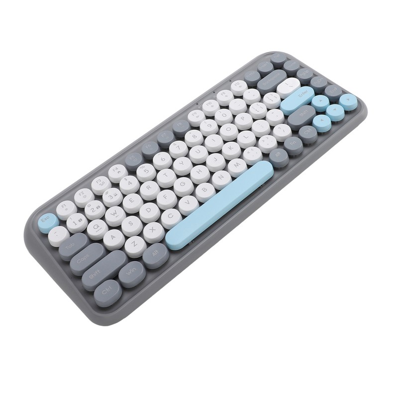 Wireless Keyboard and Mouse Combo 2.4G and Bluetooth Quiet Round