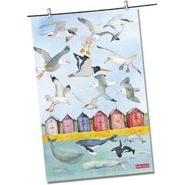 Emma Ball "Sealife - Under the Sea, Pure cotton tea towel. Printed in the UK.